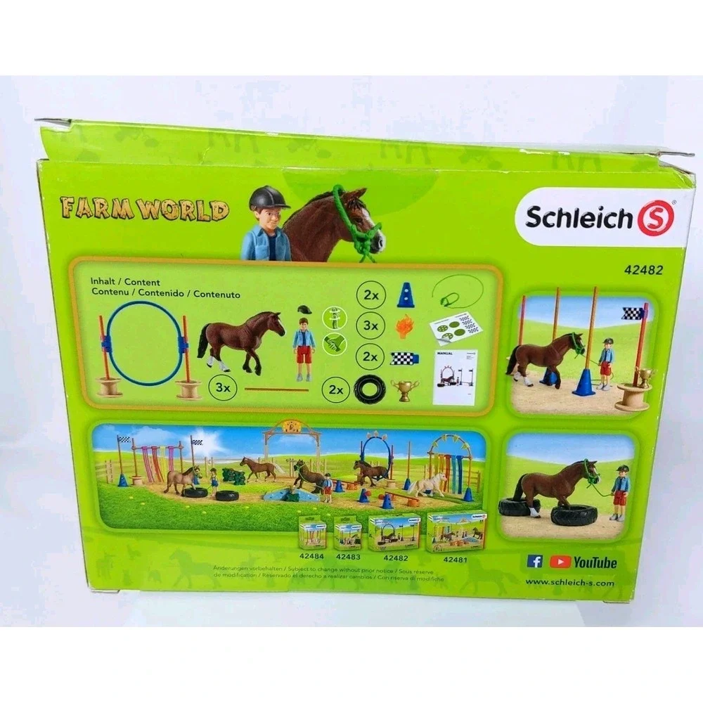 SCHLEICH FARM WORLD Pony Agility Race Figure Toy Set 42482‎ New
